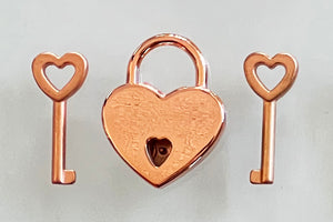 G365 - 7/8" Width x 1 1/16" Height Polished Copper Plated Heart Mini Padlock