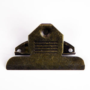 H874 - 3 3/8'' Antique Br. Clipboard Clips