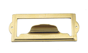 J441 - 3 1/2'' Width x 1 1/2'' Height Brass Plated Cardholder w/Pull
