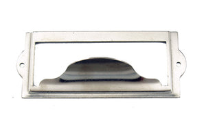 J442 - 3 1/2'' Width x 1 1/2'' Height Nickel Plated Cardholder w/Pull