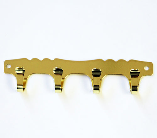 N441 - Brass Key Hook Strip - 4 Hooks