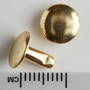 T141 - 5/16'' Double Cap Medium Brass Plated Rivet