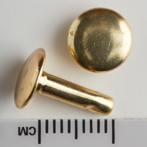 T171 - 1/2'' Double Cap Large Brass Plated Rivet